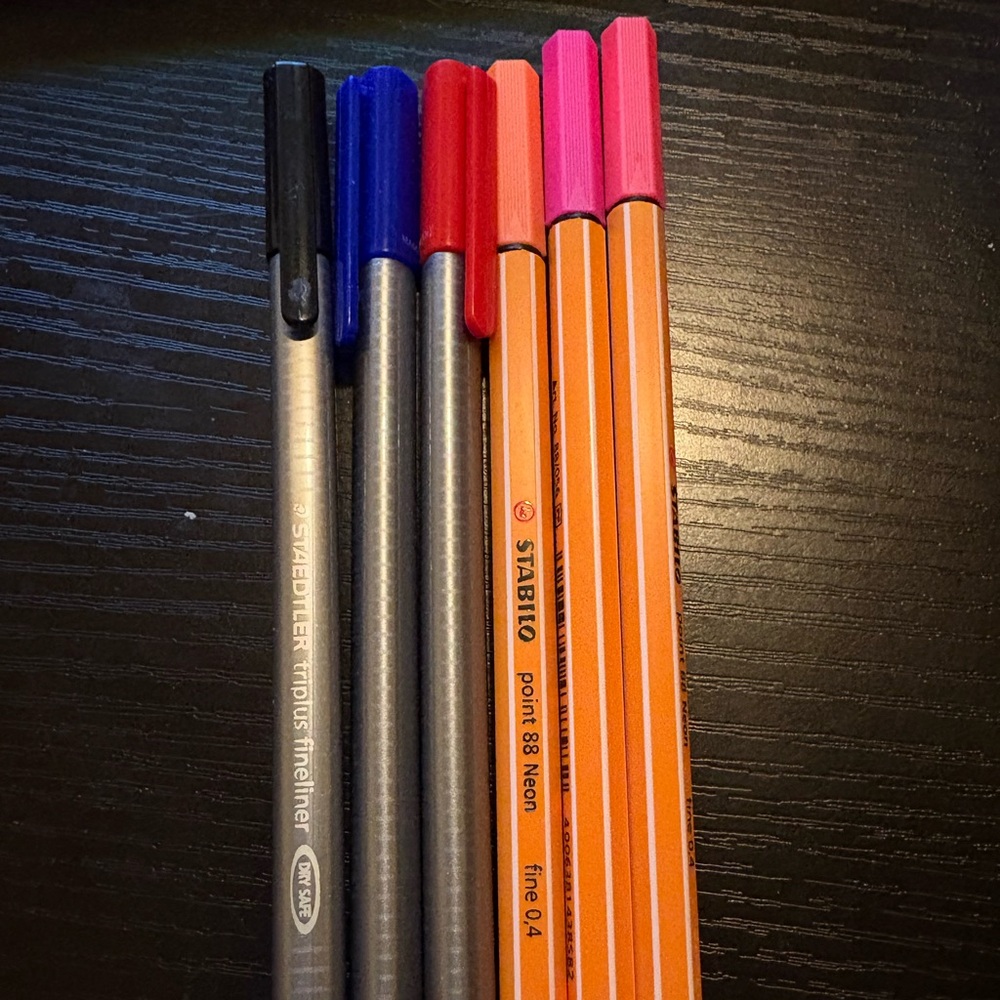 Staedtler and Stabilo Fineliner Pens Set